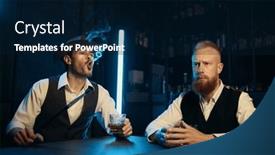  Presentation with hookah - PPT theme having stylish-gangsters-smoking-hookah background and a navy blue colored foreground