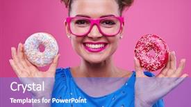  Presentation with broad - Audience pleasing slide set consisting of stylish girl in pink backdrop and a  colored foreground