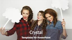  Presentation with best - Audience pleasing presentation theme consisting of stylish girls best friends holding blank paper on stick backdrop and a tawny brown colored foreground