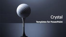  Presentation with golf ball on tee - Amazing presentation theme having stylish golf ball on tee backdrop and a dark gray colored foreground