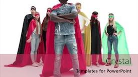  Presentation with superhero - Slides having stylish-guy-in-a-superhero background and a red colored foreground