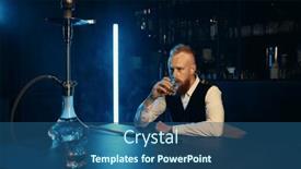  Presentation with hookah - Presentation theme having stylish-guy-in-suit-drinking background and a ocean colored foreground