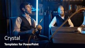  Presentation with hookah - Presentation theme featuring stylish-guys-smoking-hookah background and a wine colored foreground