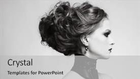  Presentation with steampunk - Slide deck consisting of stylish hairdo and fancy steampunk background and a light gray colored foreground