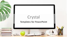  Presentation with headphones - Amazing slide deck having stylish-home-studio-workspace backdrop and a white colored foreground