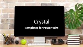  Presentation with headphones - Slide deck with stylish-home-studio-workspace background and a black colored foreground