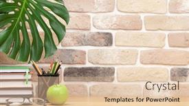  Presentation with home office - Presentation with stylish-home-studio-workspace background and a lemonade colored foreground