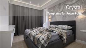  Presentation with gray - Slides consisting of stylish-interior-of-gray-bedroom background and a  colored foreground