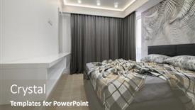  Presentation with gray - Slide deck consisting of stylish-interior-of-gray-bedroom background and a gray colored foreground