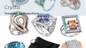  Presentation with gems - Slides with stylish jewelry rings with gems isolated on white background background and a light blue colored foreground