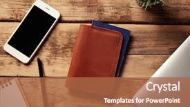  Presentation with passport - Slide set featuring stylish leather passport cover background and a red colored foreground