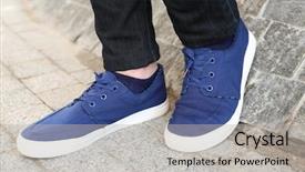  Presentation with shoes - Slide set featuring stylish man in blue shoes background and a  colored foreground