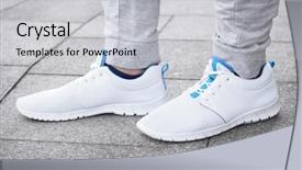  Presentation with shoes - Slide deck having stylish man in casual shoes background and a  colored foreground