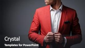  Presentation with red carpet retro style - Audience pleasing slide deck consisting of stylish man in red jacket backdrop and a  colored foreground