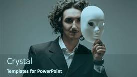  Presentation with acting - PPT theme enhanced with stylish-man-with-dark-curly background and a  colored foreground