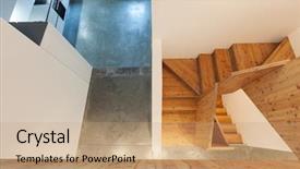  Presentation with interior - Amazing theme having stylish modern house wooden stairs backdrop and a coral colored foreground