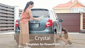  Presentation with sponges - Cool new theme with stylish-mother-and-her-daugter backdrop and a coral colored foreground