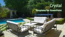  Presentation with stylish peacock feather - Amazing theme having stylish outdoor terrace with swimming backdrop and a tawny brown colored foreground