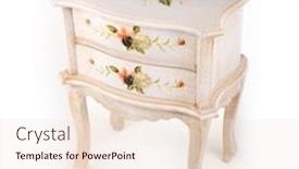  Presentation with cabinet - Slide deck consisting of stylish patterned wooden cabinet over white background background and a lemonade colored foreground