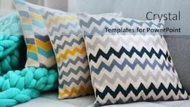  Presentation with grey - Amazing slide deck having stylish pillows on grey couch backdrop and a light blue colored foreground