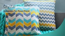  Presentation with grey - Cool new PPT theme with stylish pillows on grey couch backdrop and a light blue colored foreground