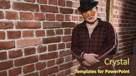  Presentation with youth sports - Presentation theme with stylish-plump-man background and a tawny brown colored foreground