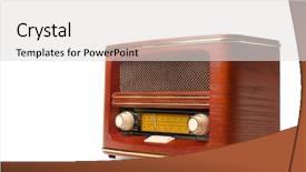  Presentation with transistor - Theme having stylish radio on white background background and a light gray colored foreground