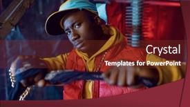  Presentation with rapper - Audience pleasing presentation consisting of stylish-rapper-in-yellow-hoodie backdrop and a tawny brown colored foreground