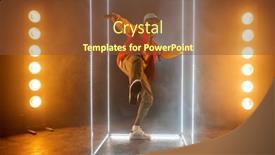  Presentation with rapper - Cool new theme with stylish-rapper-on-the-stage backdrop and a tawny brown colored foreground