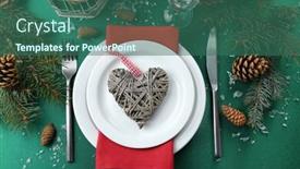  Presentation with christmas red - Audience pleasing presentation theme consisting of stylish-red-green-and-white backdrop and a  colored foreground