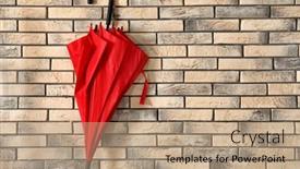  Presentation with red brick wall - Theme having stylish-red-umbrella-hanging background and a coral colored foreground