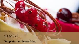  Presentation with base - Beautiful presentation theme featuring stylish-redcurrant-cake-with-white backdrop and a coral colored foreground