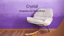  Presentation with ultra techonology violet - Presentation theme enhanced with stylish rocking armchair against violet background and a light blue colored foreground
