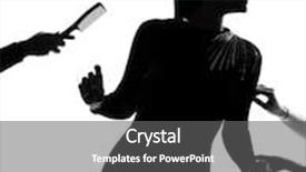  Presentation with silhouette fashion - Beautiful presentation theme featuring stylish sexy silhouette caucasian beautiful woman fashion model getting ready for photo session on studio isolated white background backdrop and a gray colored foreground