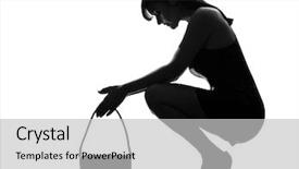  Presentation with despair - Cool new PPT theme with stylish silhouette caucasian beautiful woman backdrop and a light gray colored foreground