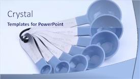  Presentation with measuring - PPT theme consisting of stylish-steel-measuring-spoons background and a  colored foreground