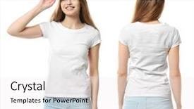  Presentation with design - Presentation having stylish t-shirt and cap background and a white colored foreground