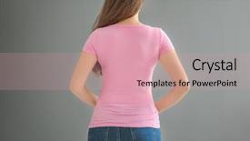  Presentation with breast cancer light shirt - Presentation theme consisting of stylish t-shirt on light background and a coral colored foreground