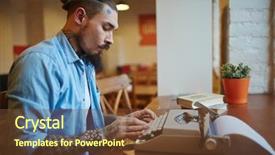  Presentation with old man - Cool new PPT theme with stylish tattooed man using old backdrop and a tawny brown colored foreground