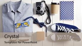  Presentation with traveler - PPT theme with stylish traveler set background and a mint green colored foreground