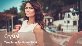  Presentation with luxury - Cool new slide deck with stylish wealthy woman backdrop and a coral colored foreground