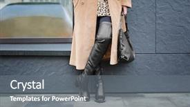  Presentation with black woman - Colorful PPT theme enhanced with stylish woman in black shoes backdrop and a  colored foreground