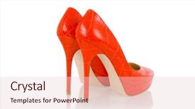  Presentation with fashion shoes - Amazing presentation design having stylish woman shoes on white in fashion concept backdrop and a lemonade colored foreground