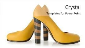  Presentation with fashion shoes - Cool new slide deck with stylish woman shoes on white in fashion concept backdrop and a white colored foreground
