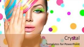  Presentation with manicure - Beautiful presentation featuring stylish woman vivid colors backdrop and a gold colored foreground