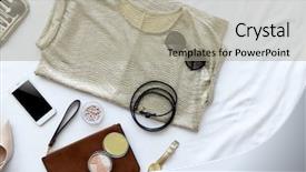  Presentation with clothing - PPT layouts with stylish women clothing set background and a light gray colored foreground