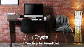  Presentation with computer - Cool new presentation with brick works - stylish working place with computer backdrop and a tawny brown colored foreground