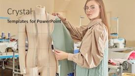  Presentation with design fashion - PPT layouts featuring stylish-young-fashion-designer-creates background and a coral colored foreground