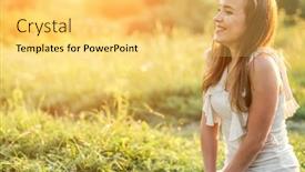  Presentation with spring break - Amazing slide deck having stylish-young-woman-smiling backdrop and a yellow colored foreground