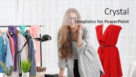  Presentation with fashion - Audience pleasing PPT layouts consisting of stylistic - beautiful young fashion designer working backdrop and a white colored foreground